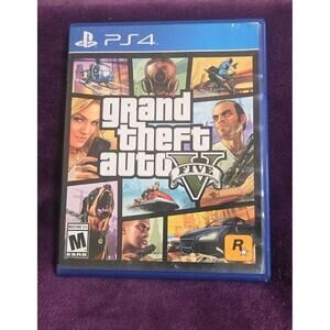 SONY Playstation 4 Grand Theft Auto 5 GTA Game, Case, Map, Manual